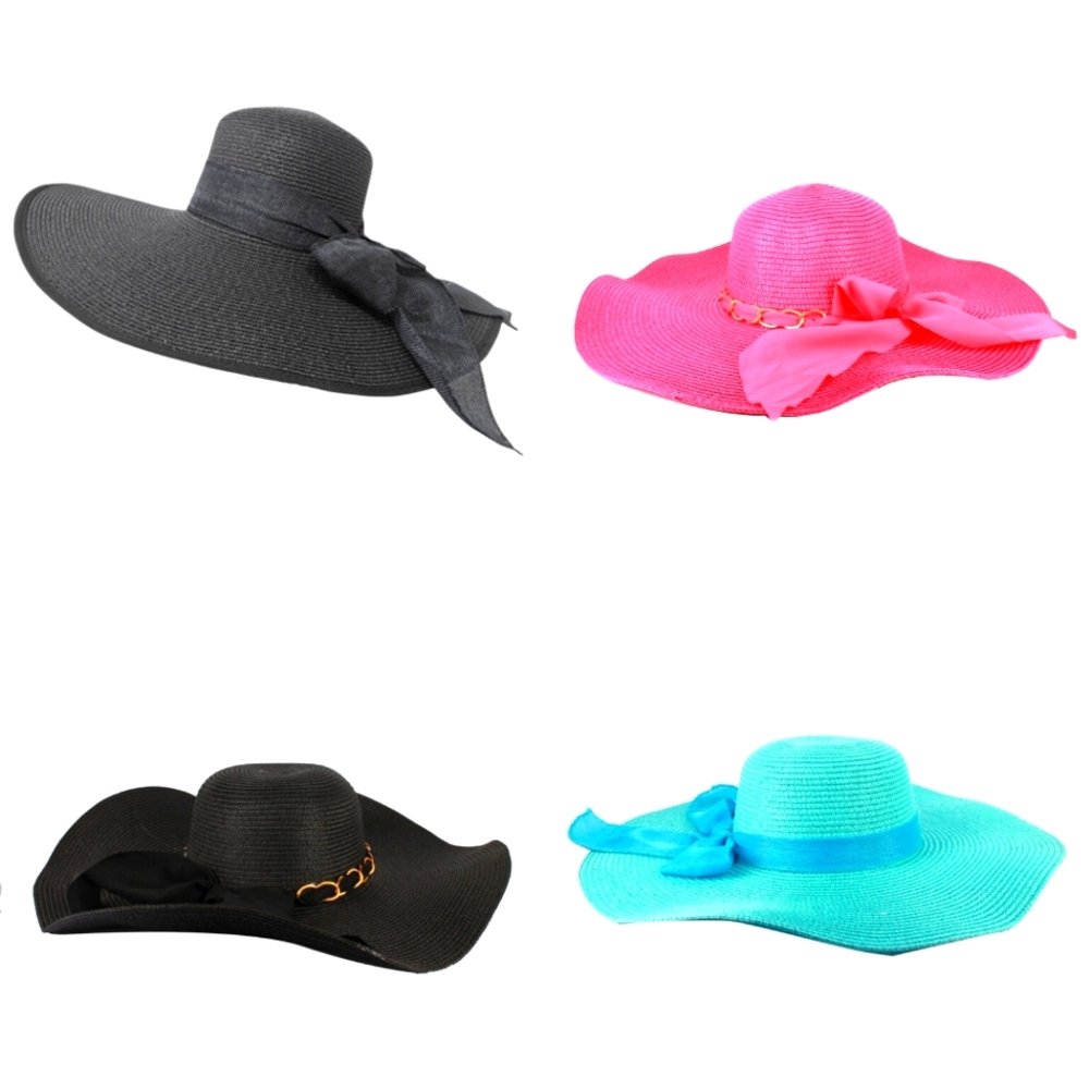 Bow Band & Chain Bow Sun Hats